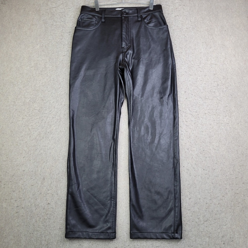 Abercrombie Fitch Vegan Leather Womens 8 90s Straight Ultra High Rise Curve Love